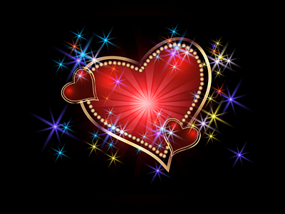 valentines neon light effect heart vector