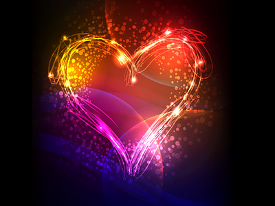 valentines neon light effect heart vector