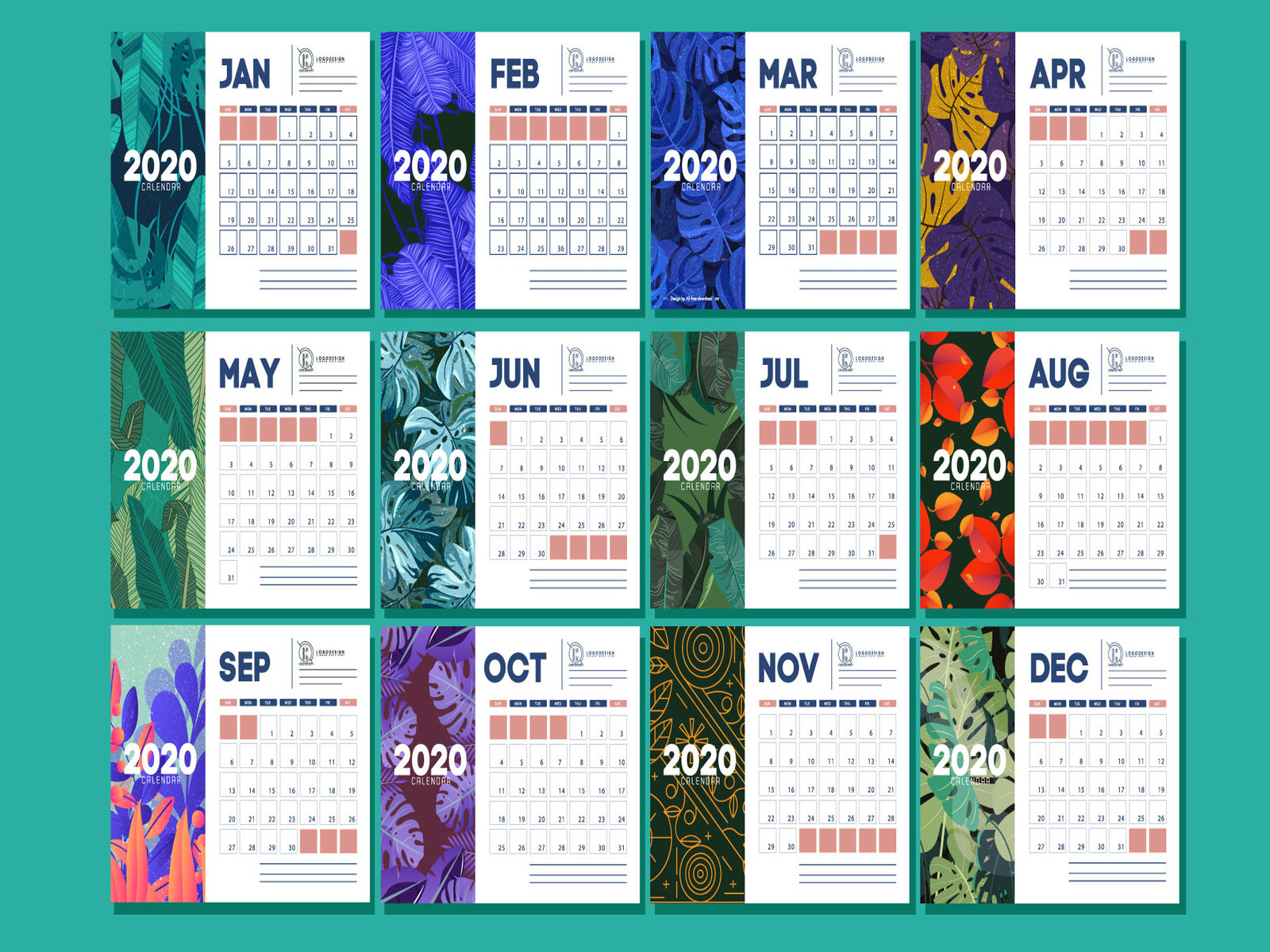 New Year 2020 calendar design by Md Shopon Hossen on Dribbble1600 x 1200