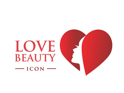 Creative Love Beauty Logo Design Red Color.