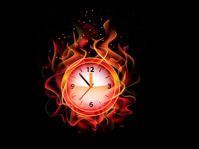 Creative design vector with watch Fire action