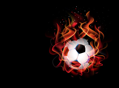 Creative design vector with Football Fire action abstract action artistic black creative design effect energy explosion fire flame glowing graphic luxury motion orange pyrotechnics shine shiny vector