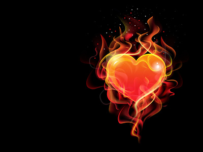 Creative design vector with Heart Fire action