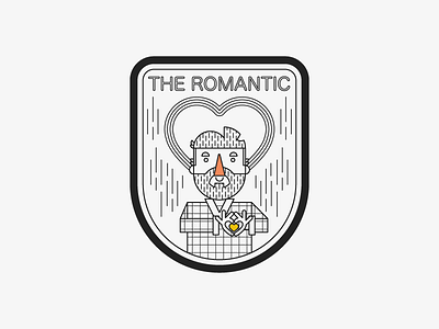 The Romantic Badge abstract art badge branding character design flat geometric illustration logo sketch vector