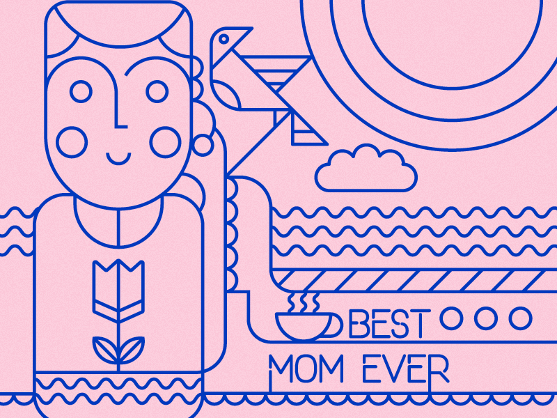 Best mom ever (Illustration to my Mommy) 2d guides identity animation concept construction flat abstract character geometric brand-design branding logo graphic vector art designer graphic-design illustration design