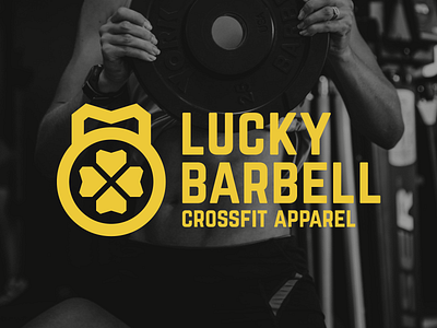 Lucky Barbell Crossfit Apparel Logo 2d abstract brand design branding colors concept design designer flat geometric graphic graphic design guides identity logo logomark mark minimal symbol vector