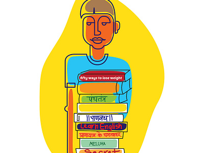 Traffic Shop - Book Seller animation art books design graphic icon illustration indian people sellers street vendor travel