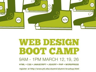 Web Design Boot Camp Josh Sager boot camp illustration poster web design