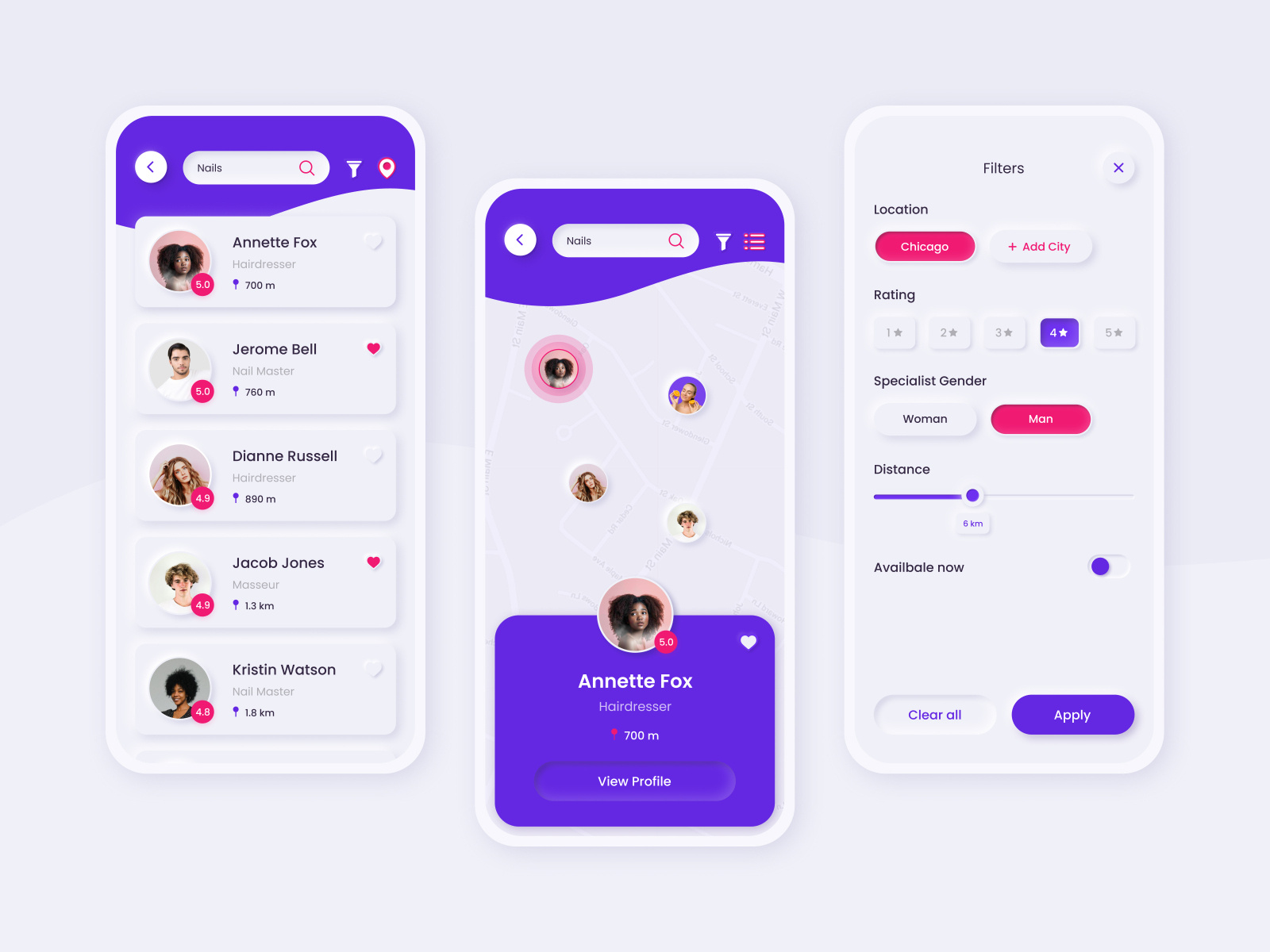 Beauty specialists search by Alina Shchebetun on Dribbble