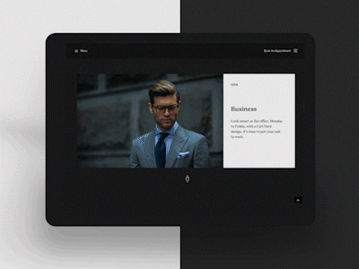 We finally made it to Dribbble! custom suits ecommerce slider suits