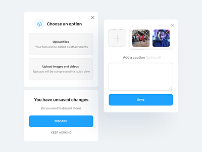 Modals app art blue clean concept dailyui design design thinking dribbble figma flat minimal mobile modals responsive design simple ui ux web website