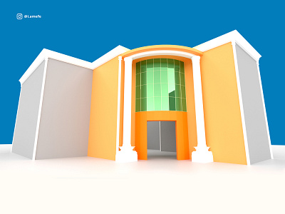 Prototype for a hotel's paint concept 3d architechture building design hotel industrial design modelling orange prototype texture