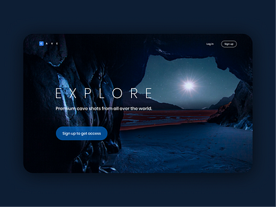 Landing page concept for a premium photo gallery