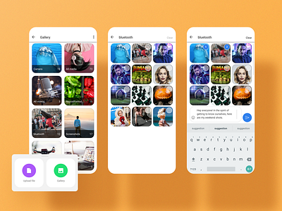 Photo gallery component for a chat app 2d android clean design dribbble flat gallery ios materialdesign minimal mobile mobile app rounded ui design uidesign uiux uxdesign