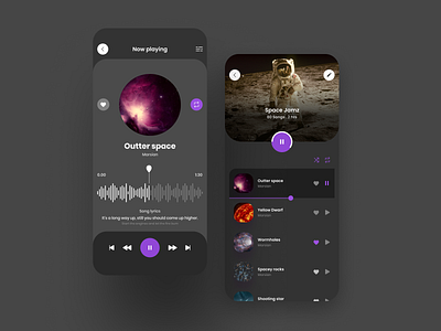 Dark mode - Music player concept app creative dark mode dark ui design figma music app music player sound ui user experience user interface ux