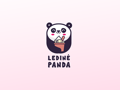 Ledinė Panda Logo animal brand cute icecream logo panda thai