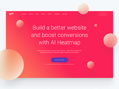 AI Heatmap Landing Page ai bright color clean design flat gradient heatmap hero landing page minimal simple ui ux web webdesign website website builder website design