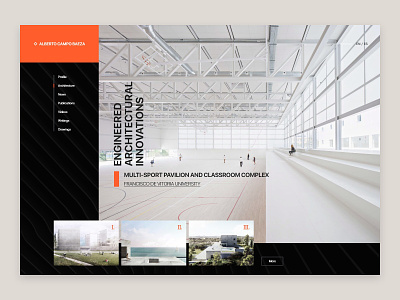 Alberto Campo Baeza - Project Hero architecture clean landing minimal simple sport ui ux web webdesign webpage website