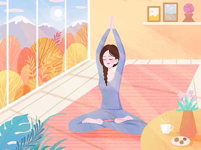 yoga art illustration yoga