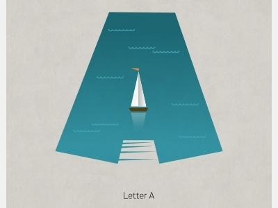 Letter A a alphabet boat letter lettering pool sea