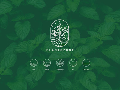 PLANTOZONE (Plant+Ozone) branding design green icon illustration logo nursery ozone plant plantlogo typography ui uiux ux vector