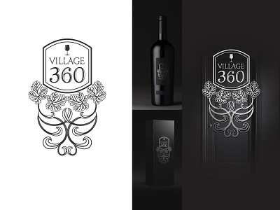 Village 360 - Logo design classic creative decorative elegant hand drawn logo restaurant winery