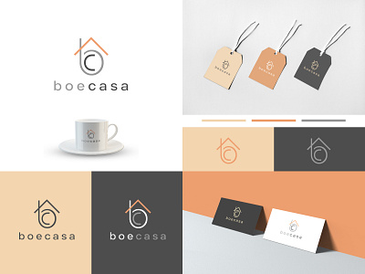 BoeCasa - Logo design colorful creative design fresh friendly home furnishing interior kitchenware logo minimalist retail typographic