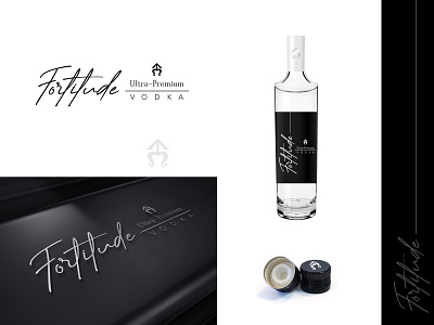 Fortitude - Logo design brand creative elegant hand drawn label logo typographic vodka