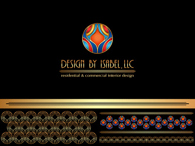 Design By Isabel - Logo and patterns art deco classic decor decorative elegant graphic design hand drawn interior designer interiors logo luxury pattern stylish