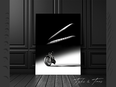 Tighs & Tires - Poster art bw creative interior photo manipulation photography poster