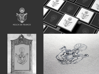 Nelca De Franco - brand process art classic decor design hand drawn italian logo sketch