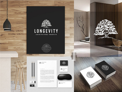 Longevity - Brand Vision architectural brand classic creative hand drawn interior design logo natural wooden
