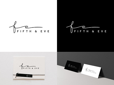 Fifth and Eve final - Logo accessories brand design creative elegant fashion handwritten logo logotype minimalist typogaphy