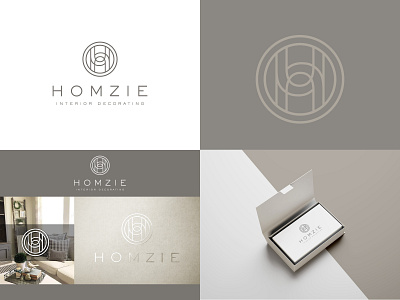Homzie - Logo classy creative decorative design elegant home decor interior design logo minimalist vector