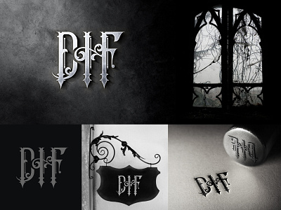 DHF - Logo art classic creative decorative gothic logo monogram