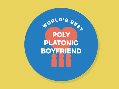 Poly-Platonic Boyfriend boyfriend button heart love pin polyamory