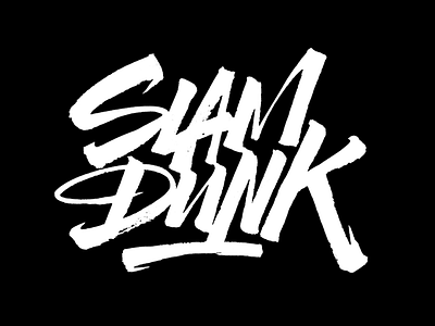 Slam Dunk brushpen calligraphy custom dunk grunge handmade lettering letters max pirsky practice slam type typography