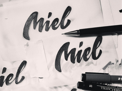 Work in progress brushpen custom handmade lettering max pirsky miel type typography