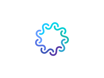 Waves circle collaboration logo minimal round together united waves