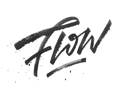 Flow calligraphy colapen custom dirty folded pen grunge handmade ink lettering paper splatter