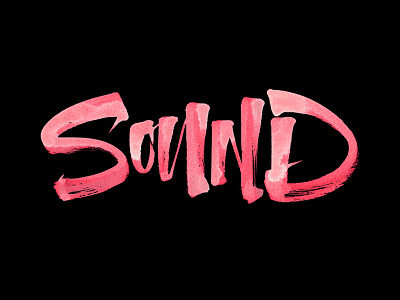 Sound brush brushpen calligraphy ink lettering sound texture typography