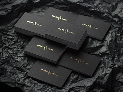 Shard Fund branding business cards clean foil block identity luxury minimal simple