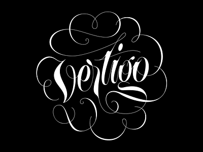 Vertigo custom flourish lettering typography vector vertigo