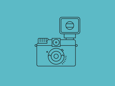 Diana camera diana flat icon illustration line lomo minimal simple