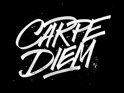 Carpe diem calligraphy carpe diem custom freehand grunge lettering ruling pen splatter