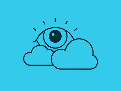 Cloudy With a Chance of Eyeballs clouds eye icon illustration line masonic minimal simple sunshine vector
