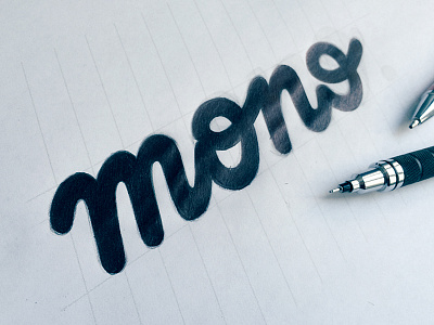 Mono WIP lettering logo logotype minimal mono playful rounded simple typography