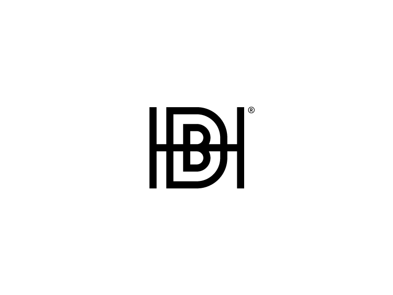 BDH + grid branding fibonacci golden ratio golden section grid identity logo minimal monogram simple type typography