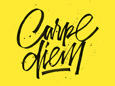Carpe Diem v.3 calligraphy folded pen grunge handmade lettering ruling pen type typography
