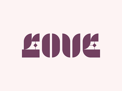 Love geometric gothic lettering logotype love minimal type
